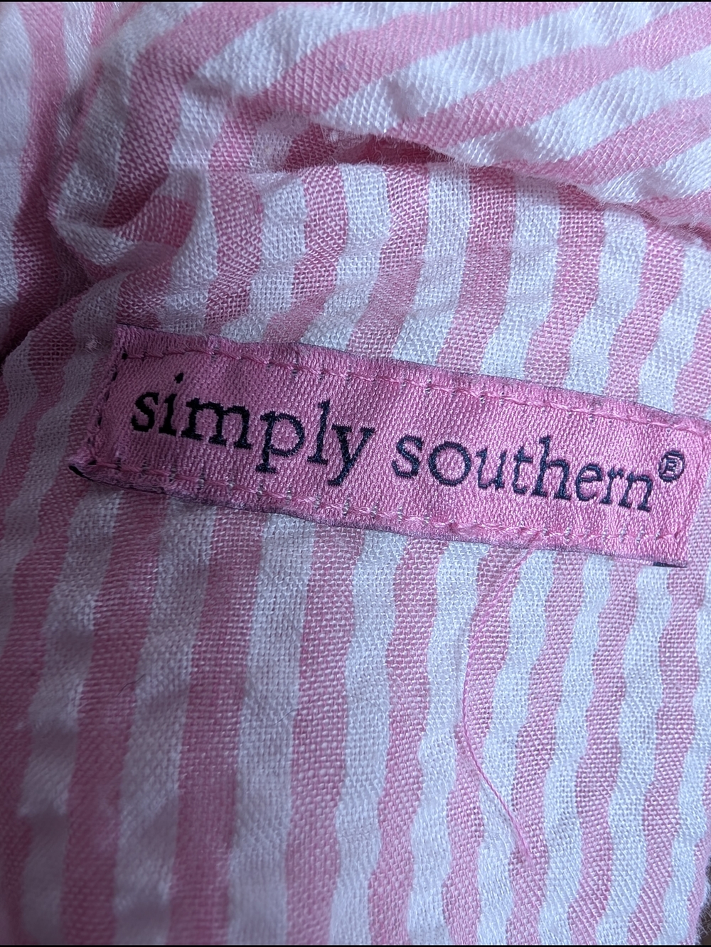 Simply Southern Pink Seersucker Smocked Maxi Dress Cottagecore XXL - Picture 4 of 11